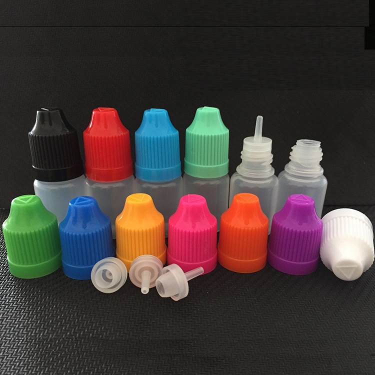 5ml 10ml 15ml 20ml 30ml 50ml Thin Long Lid Softer Dropper Bottle Plastic Needle Bottles With Varible Colors ChildProof Caps for E Juice