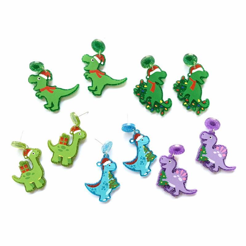 Dangle & Chandelier Fashion Colorful Dinosaur Christmas Hat Neon Acrylic Glitter Scarf Purple Cute Holiday Drop Earrings For Women E21632
Dangle & Chandelier Fashion Colorful Dinosaur Christmas Hat Neon Acrylic Glitter Scarf Purple Cute Holiday Drop Earrings For Women E21632