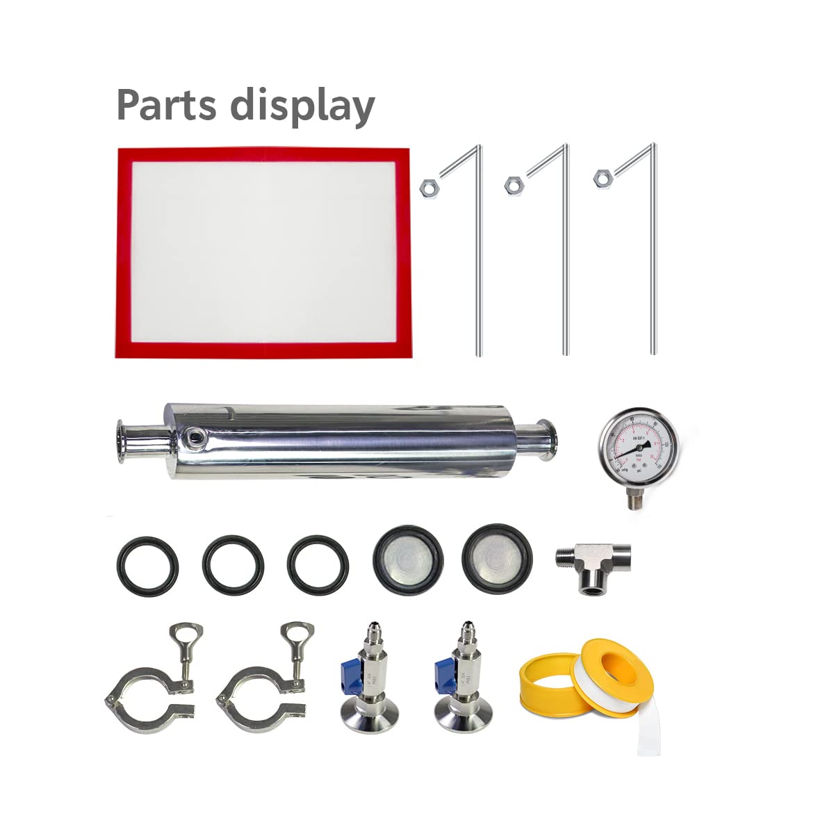 ZZKD 1.5" 18" Sanitary SS304 Lab Supplies Jacketed Closed Loop Extractor Vacuum Chamber/Tube 90g BHO
