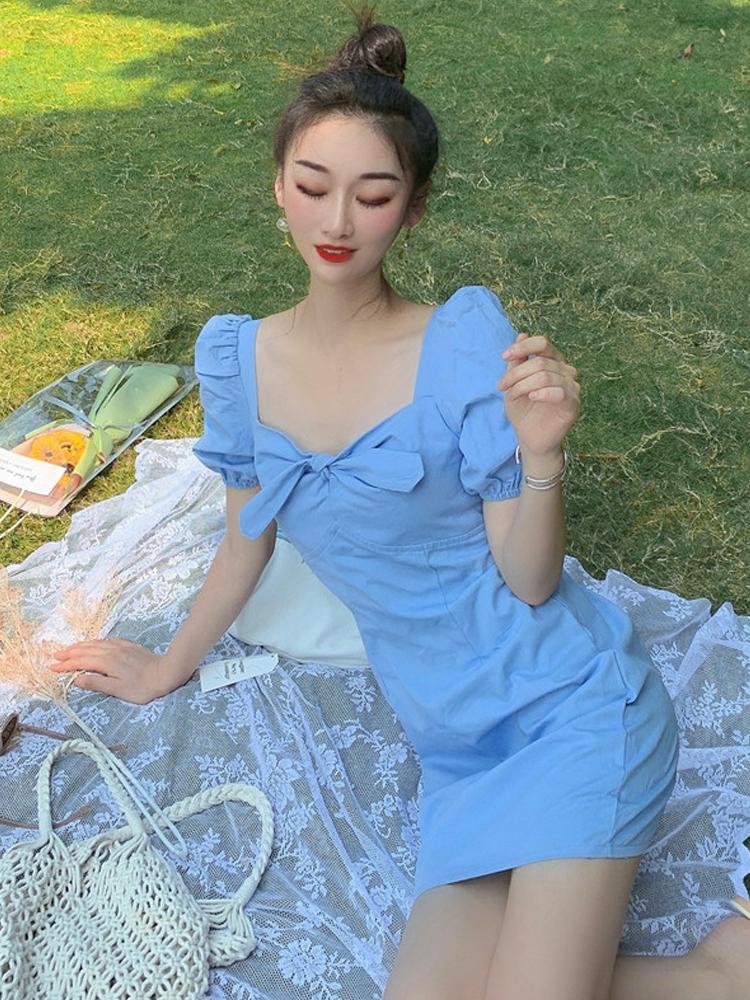 Party Dresses French Summer Sexy Square Collar Bandaged Bow Temperament Gentle High Waist Puff Sleeve Slim A-Line Mini Dress WomenParty, Yellow
Party Dresses French Summer Sexy Square Collar Bandaged Bow Temperament Gentle High Waist Puff Sleeve Slim A-Line Mini Dress WomenParty, Yellow