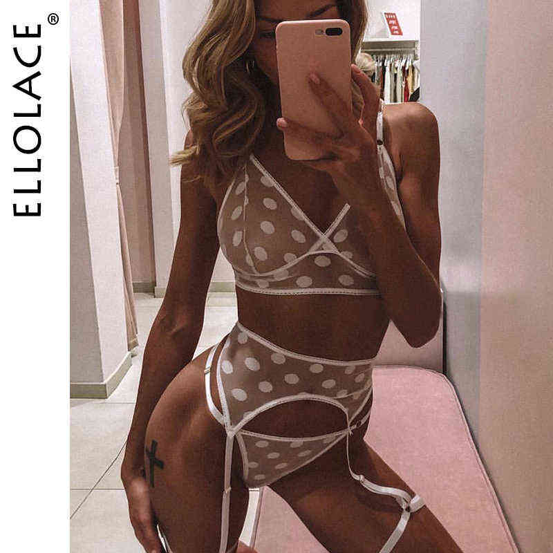 Ellolace Polka Dot Erotic Lingerie Comes Transparent Lace Set Woman 3 Pieces Sexy Wireless Exotic Bra White Breves Sets H220420
Ellolace Polka Dot Erotic Lingerie Comes Transparent Lace Set Woman 3 Pieces Sexy Wireless Exotic Bra White Breves Sets H220420