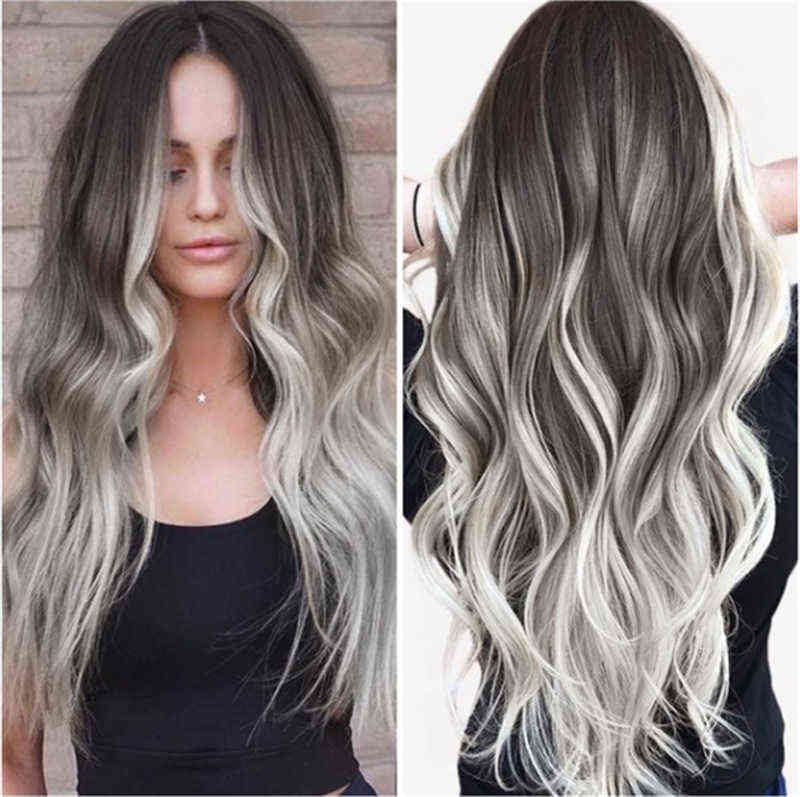 Nxy Hair Wigs Wig Wig Gray Dyed Female Long Curly Hair Medium Split Large Wave Micro Chemical Fiber False 0615, Wig-1565
Nxy Hair Wigs Wig Wig Gray Dyed Female Long Curly Hair Medium Split Large Wave Micro Chemical Fiber False 0615, Wig-1565