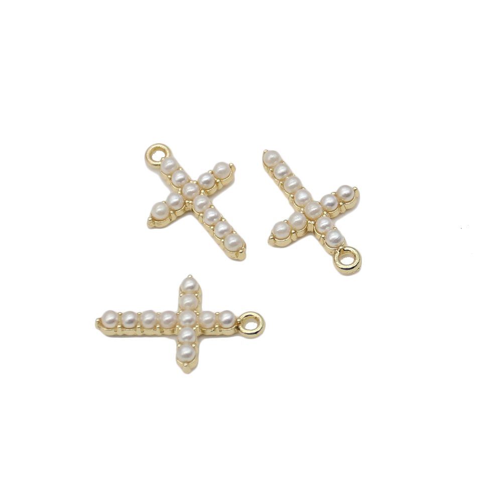 20pcs Cute Small Mix Color Religious DIY Craft Charms For Kids Christianity Enamel Rhinestone Cross Shape Pendant Charm For Bracelet /Necklace Making 