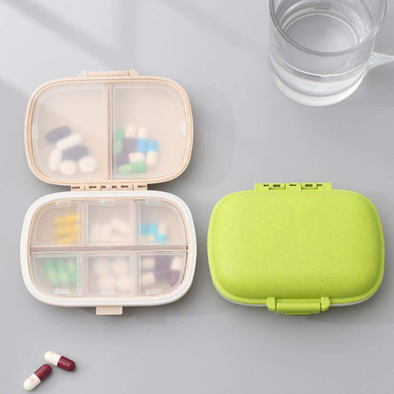 

8 Grids Portable Travel Pill Case With Pill Cutter Organizer Medicine Storage Container Drug Tablet Box Plastic Pills Boxes, As pic