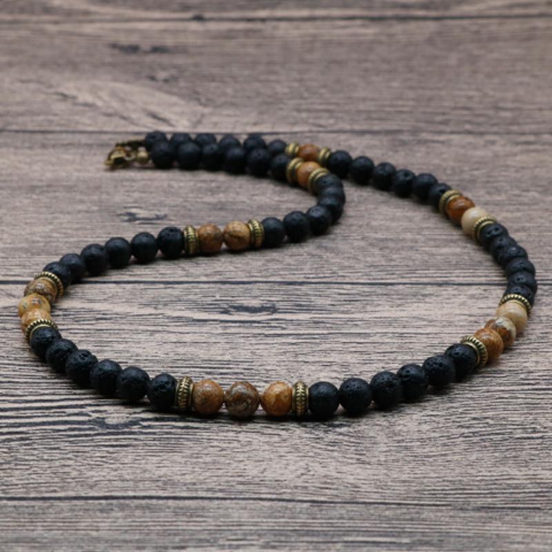 Chokers Vintage Choker Chakra Necklace Charm 6mm Natural Lava Stone Men Boy Short Male Casual Jewelry Husband Pulseras
Chokers Vintage Choker Chakra Necklace Charm 6mm Natural Lava Stone Men Boy Short Male Casual Jewelry Husband Pulseras