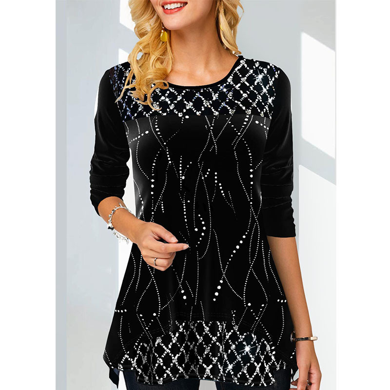 Early Spring Elegant Women s Floral Print Long Sleeve Tees Tshirts Ladies Casual Streewear O Neck Fashion T shirts Clothing 220728