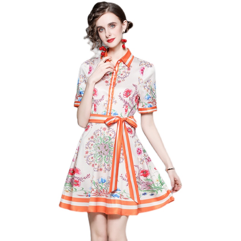 2023 Bow Lace Up Elegant Floral Dress Short Sleeve Woman Designer Summer Lapel Classic Button Up Shirt Mini Dresses Sweet Girl High Waist Slim Birthday Party Frock, Green
2023 Bow Lace Up Elegant Floral Dress Short Sleeve Woman Designer Summer Lapel Classic Button Up Shirt Mini Dresses Sweet Girl High Waist Slim Birthday Party Frock, Green