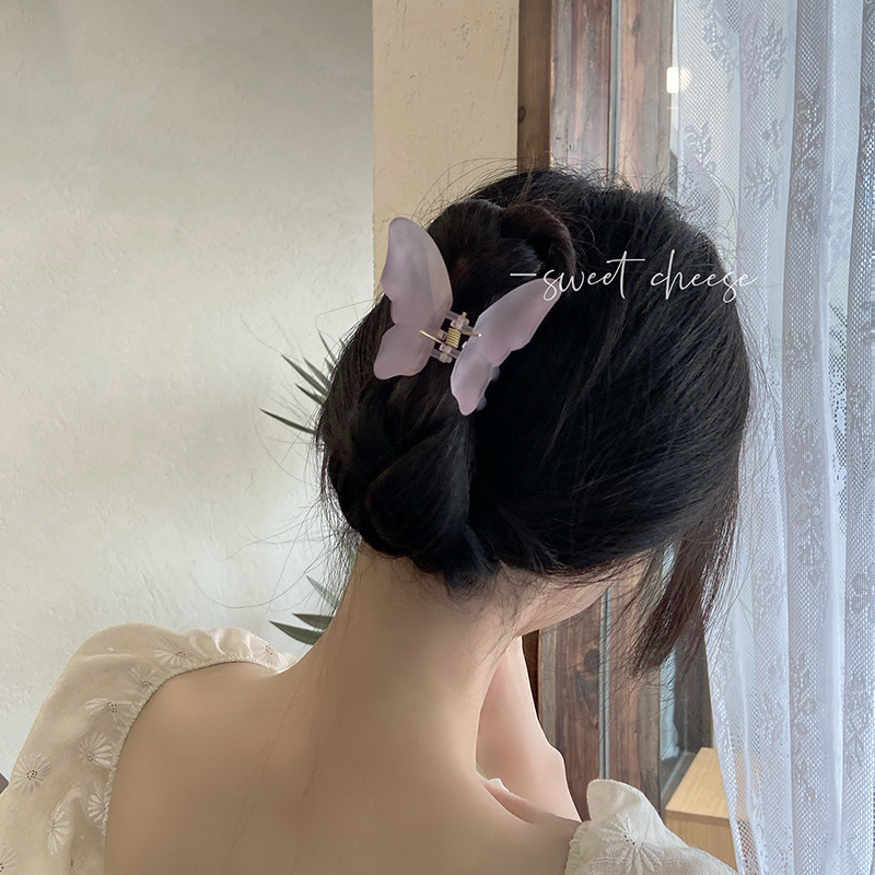 Super Fairy Butterfly clip shark clips female summer back of head hair clip small headdress new