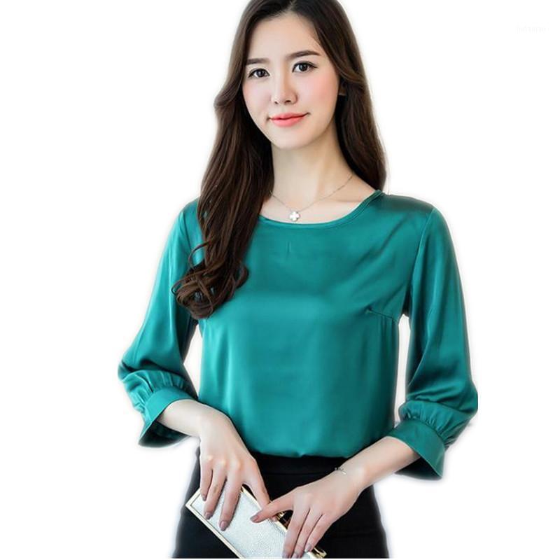 Silk Elegant Blouse Women Plus Size 3XL Fashion O-neck Three Quarter Sleeve Solid Shirt Blouses Casual Blusas Q011 Women's & Shirts, Blue
Silk Elegant Blouse Women Plus Size 3XL Fashion O-neck Three Quarter Sleeve Solid Shirt Blouses Casual Blusas Q011 Women's & Shirts, Blue