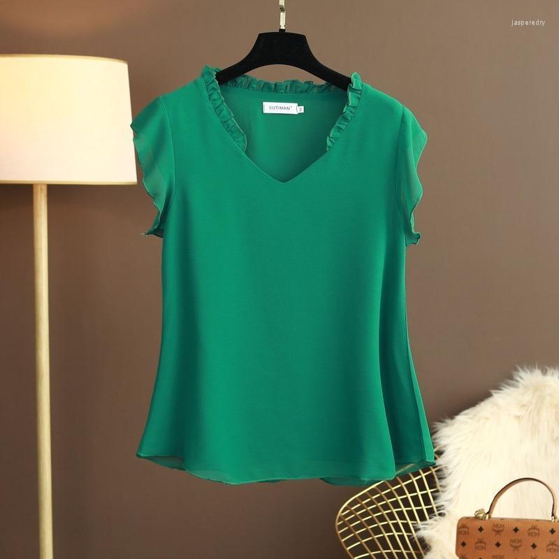 Women's Plus Size T-Shirt Brand Blouse 2022 Summer Short Sleeve Solid Color Chiffon V-Neck Casual Female TopsWomen's Jasp22, Navy blue
Women's Plus Size T-Shirt Brand Blouse 2022 Summer Short Sleeve Solid Color Chiffon V-Neck Casual Female TopsWomen's Jasp22, Navy blue