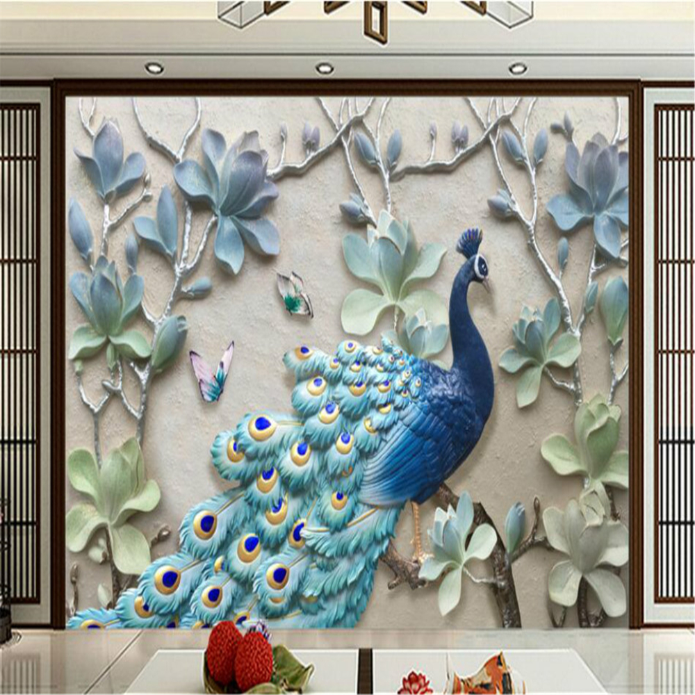 Wallpaper for Walls 3d Embossed blue wallpapers background wall decoration painting wallpaper