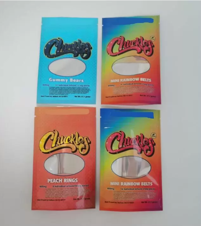 mylar bags 420 Smell proof Chuckles infused 50mg peach rings gummies exotic 710 edibles package bag
mylar bags 420 Smell proof Chuckles infused 50mg peach rings gummies exotic 710 edibles package bag
