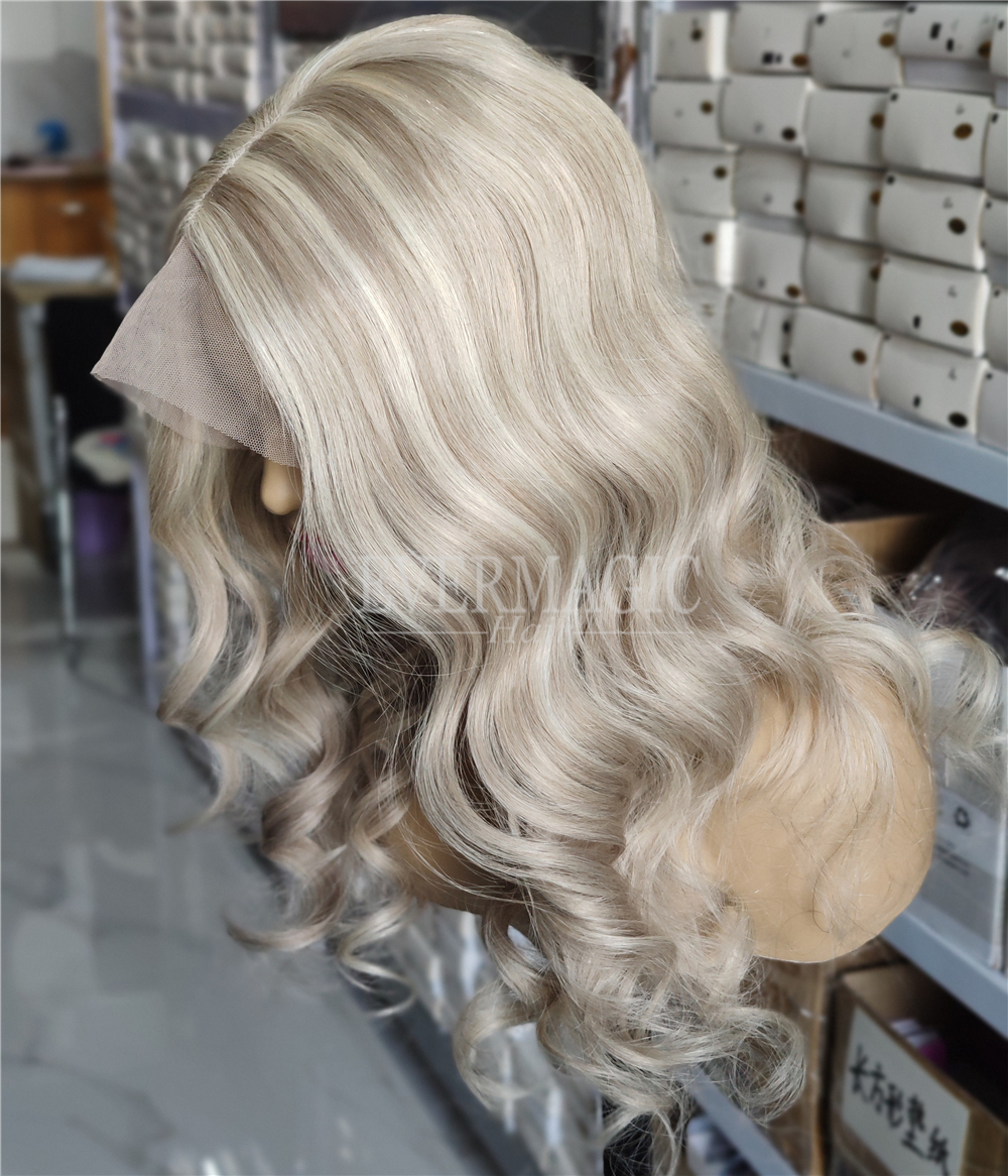 Celebrity Style Balayage F116 Color Deep Part Lace Front Wigs Super Natural Hair Line