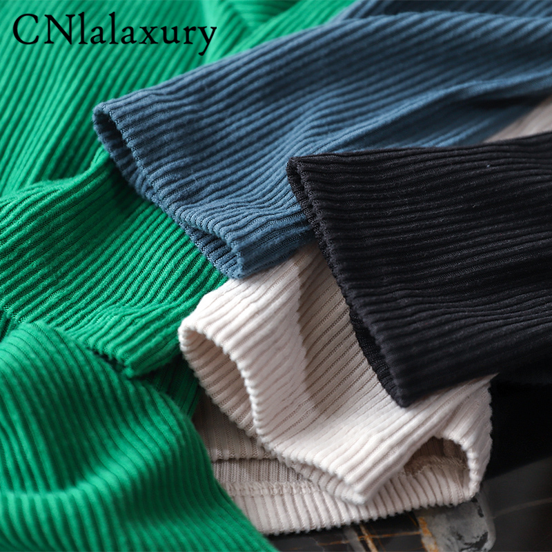 CNlalaxury Long Sleeve Women T Shirt Spring Korean Round Neck Slim Top Solid Color Basic Harajuku Bodycon Tops 220728