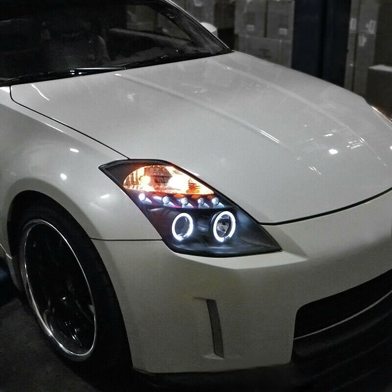 Cars Headlight For Nissan 350Z 2003-2008 Headlights LED 350-Z DRL Running lights Bi-Xenon Beam Fog lights angel eyes