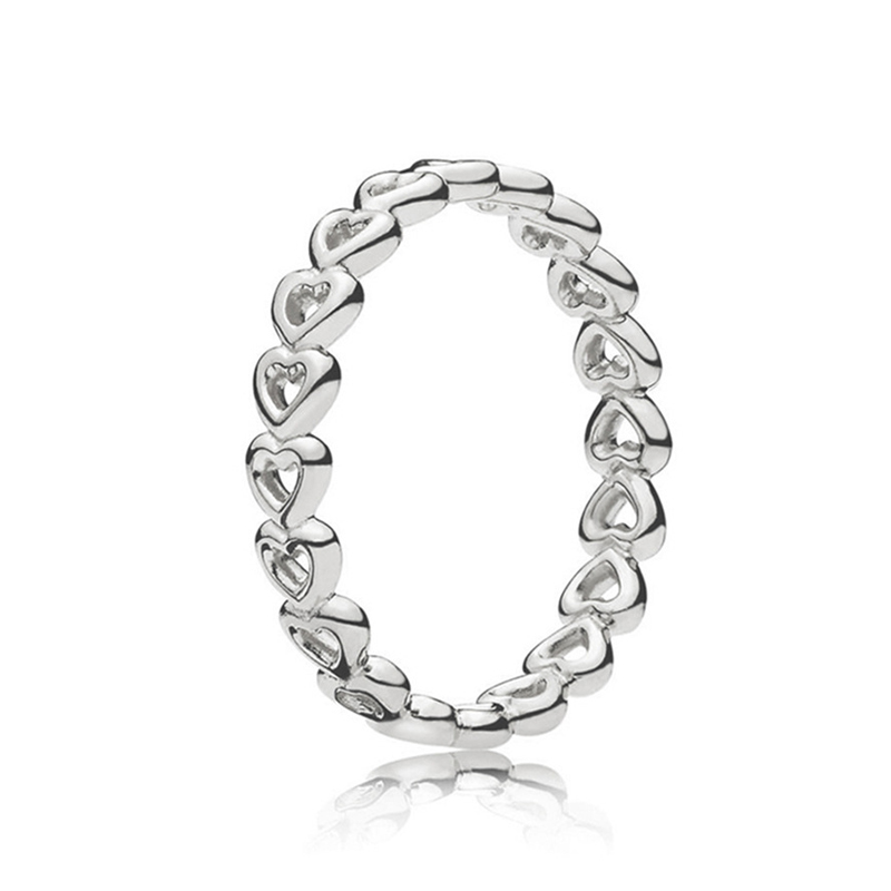 The New Popular 925 Sterling Silver Ring Ladies Love Knotted Hearts Ring for women Jewelry Fashion Accessories Suitable For Engagement And Party Weari