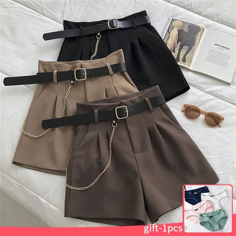 Summer Women's Shorts Button Solid Color Pocket Casual High Waist Suit Shorts Casual Thin Women Clothing + Send Belt 220419, Black
Summer Women's Shorts Button Solid Color Pocket Casual High Waist Suit Shorts Casual Thin Women Clothing + Send Belt 220419, Black