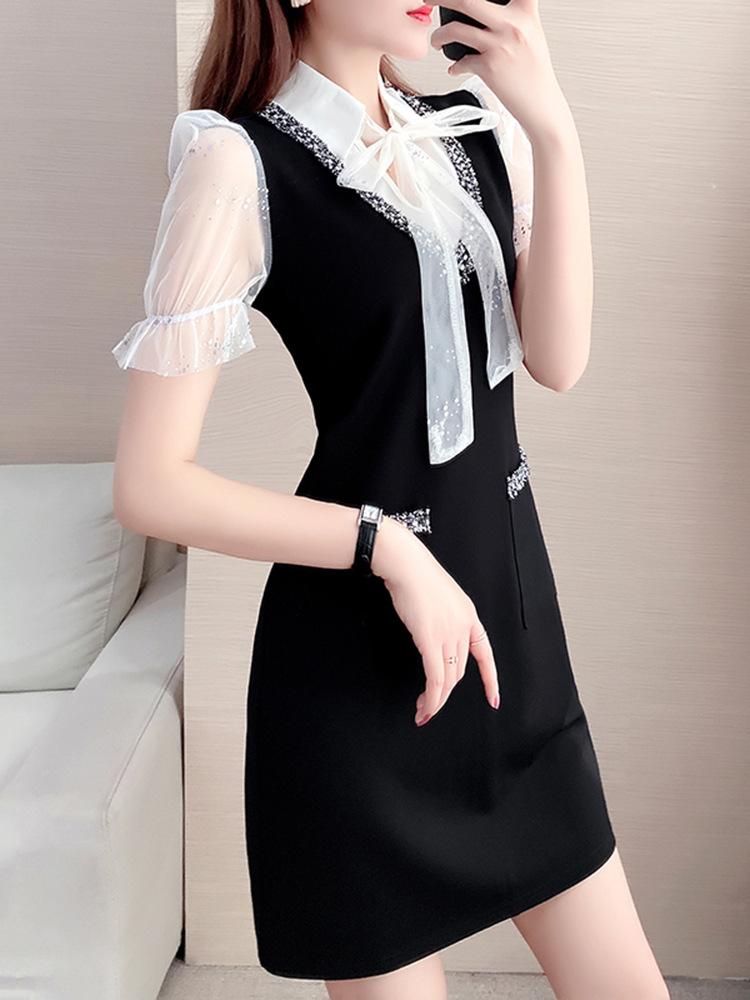 Party Dresses The Large Size Ladies Dress 2022 Summer Fat Younger Sister False Two-piece Bowknot Short-sleeved DressParty, Black
Party Dresses The Large Size Ladies Dress 2022 Summer Fat Younger Sister False Two-piece Bowknot Short-sleeved DressParty, Black