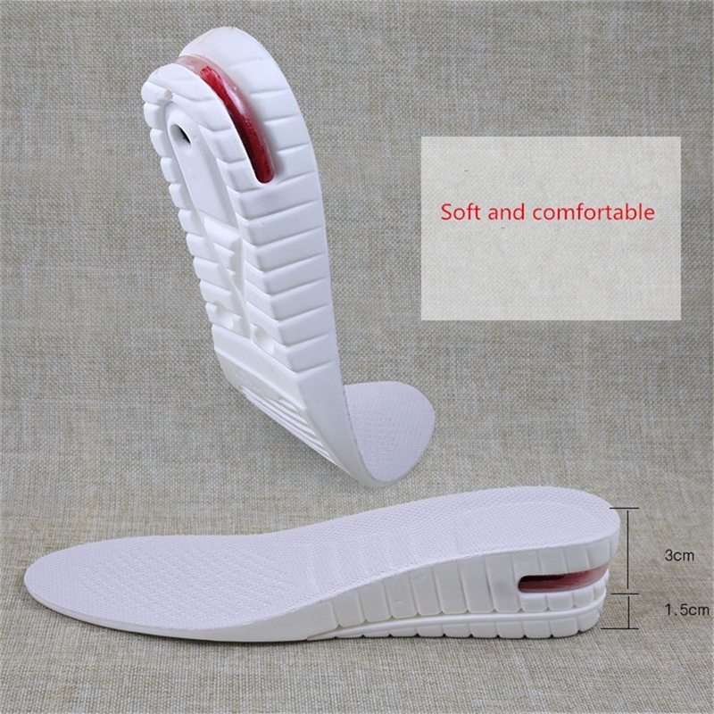 PU twolayer heightening white insole increased insole mens womens invisible movement increased cushion 3cm45cm 210402