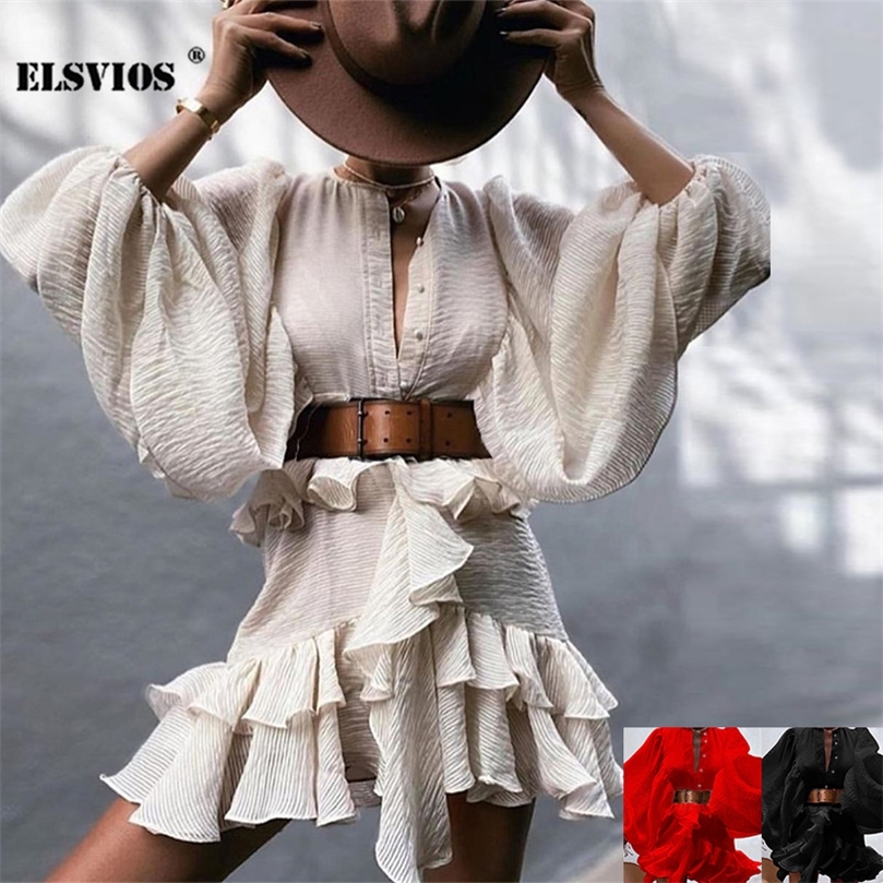 Elegant Early Autumn Women O Neck Lantern Sleeves Dress Casual Solid Color Thin Ruffled Dresses Office Lady Party 220613, Black
Elegant Early Autumn Women O Neck Lantern Sleeves Dress Casual Solid Color Thin Ruffled Dresses Office Lady Party 220613, Black