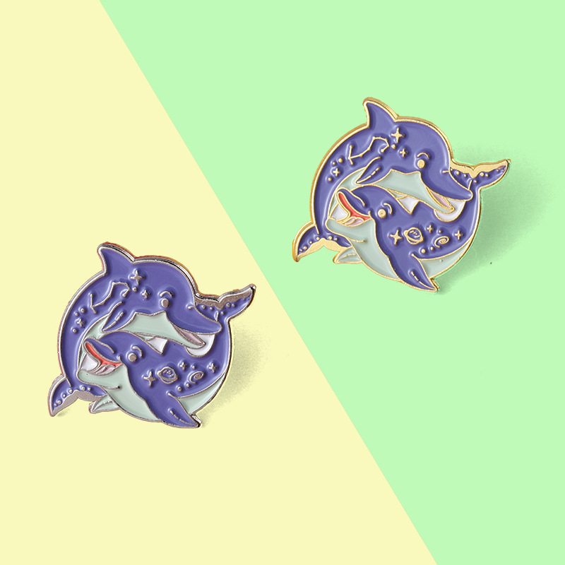 Gold Silver Plated Animal Fashion Brooch Cartoon Cute Two Dolphins Playing Zinc Alloy Enamel Pins
Gold Silver Plated Animal Fashion Brooch Cartoon Cute Two Dolphins Playing Zinc Alloy Enamel Pins
