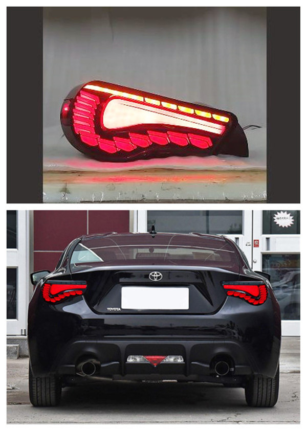 All LED dragon scale tail light For Toyota GT86 2013-19 DRL Subaru BRZ FT86 stream turn signal brake rear lights