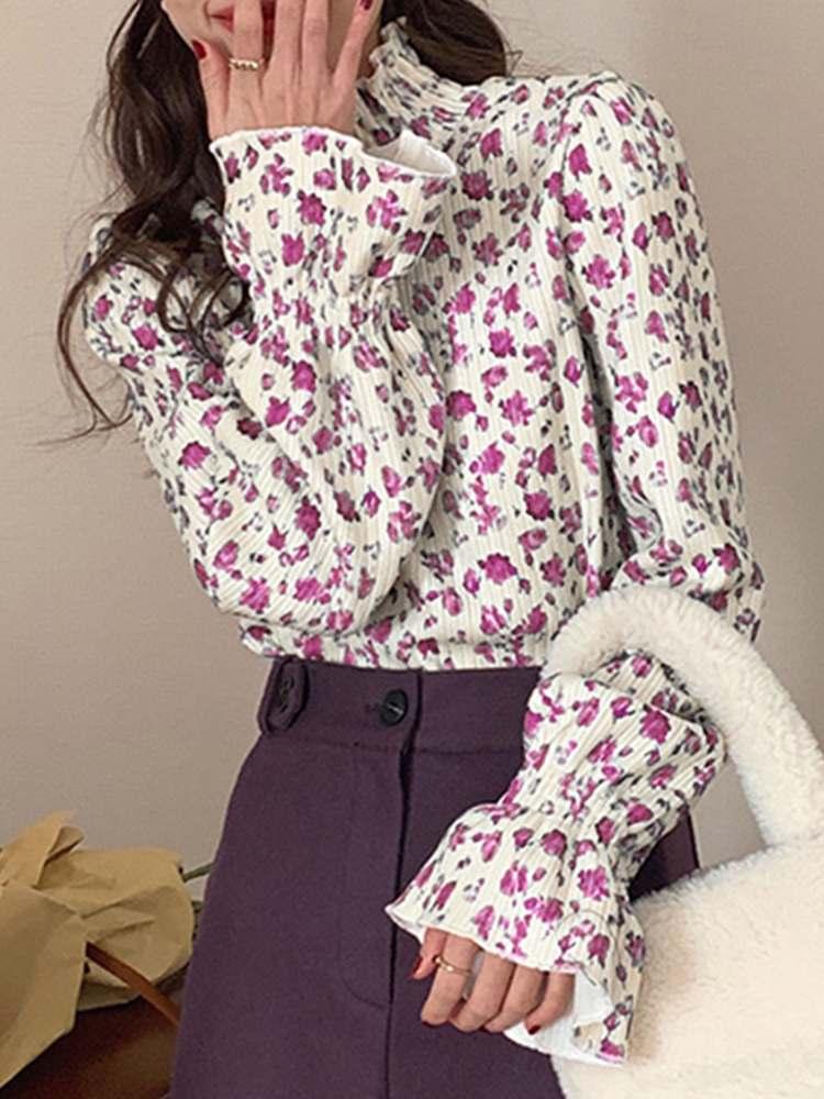 Women's Blouses & Shirts Women Elegant Printed Blouse Bohemian Flare Sleeve Shirt Spring Baggy Top Tunic Female Turtleneck Blusa Camisas Ove, Red
Women's Blouses & Shirts Women Elegant Printed Blouse Bohemian Flare Sleeve Shirt Spring Baggy Top Tunic Female Turtleneck Blusa Camisas Ove, Red