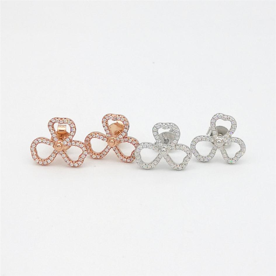 Ladies S925 sterling silver classic rose gold flower inlaid zircon earrings couple holiday sterling silver earrings jewelry gift201Q
Ladies S925 sterling silver classic rose gold flower inlaid zircon earrings couple holiday sterling silver earrings jewelry gift201Q