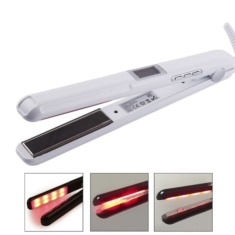 Infrared Hair Care Iron Ultrasonic Hair Straightener for Frizzy Dry Hair Keratin Repair Warm Mist Irons Recovers Damaged 220623