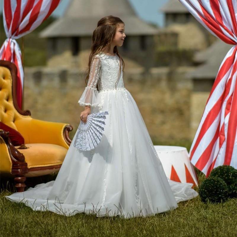 Girl's Dresses Ivory Lace Flower Girls For Kid Weddings Sweep Train Long Sleeve Formal Children Wear Holy Communion VestidosGirl's, Gray
Girl's Dresses Ivory Lace Flower Girls For Kid Weddings Sweep Train Long Sleeve Formal Children Wear Holy Communion VestidosGirl's, Gray