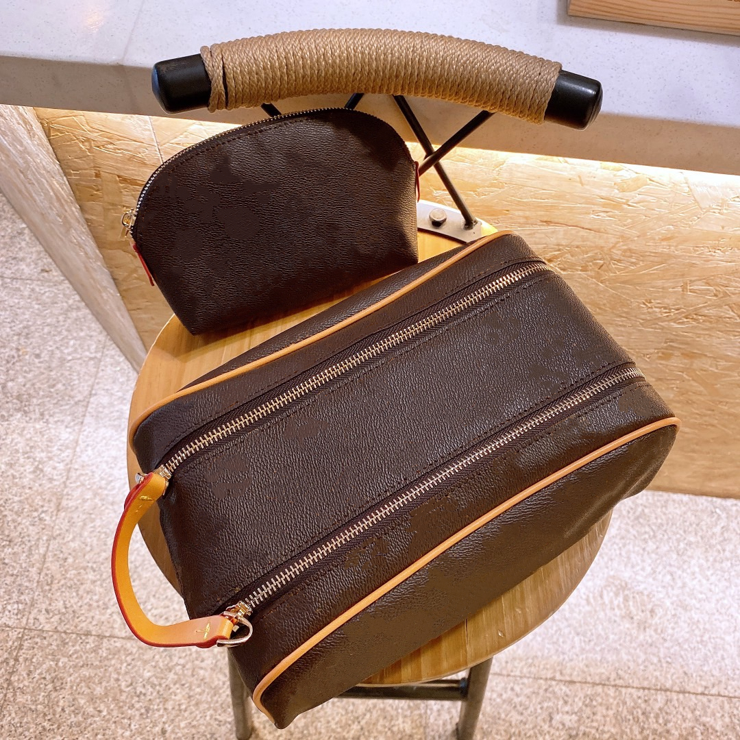 Sacs à main de luxe pour femmes Sacs à cosmétiques Célèbre 2 pièces Pochette de maquillage Coquille de voyage Trousse de toilette Pochette pour d