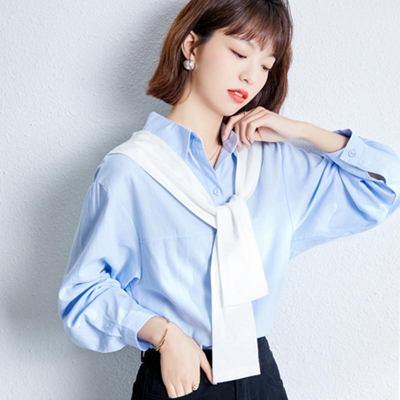 Women' Blouses & Shirts Fashion Shawl Shirt Women Loose Basic All-match Blouse Long Sleeve Office Ladies Work Spring Autumn Female Casual T, Blue
Women' Blouses & Shirts Fashion Shawl Shirt Women Loose Basic All-match Blouse Long Sleeve Office Ladies Work Spring Autumn Female Casual T, Blue