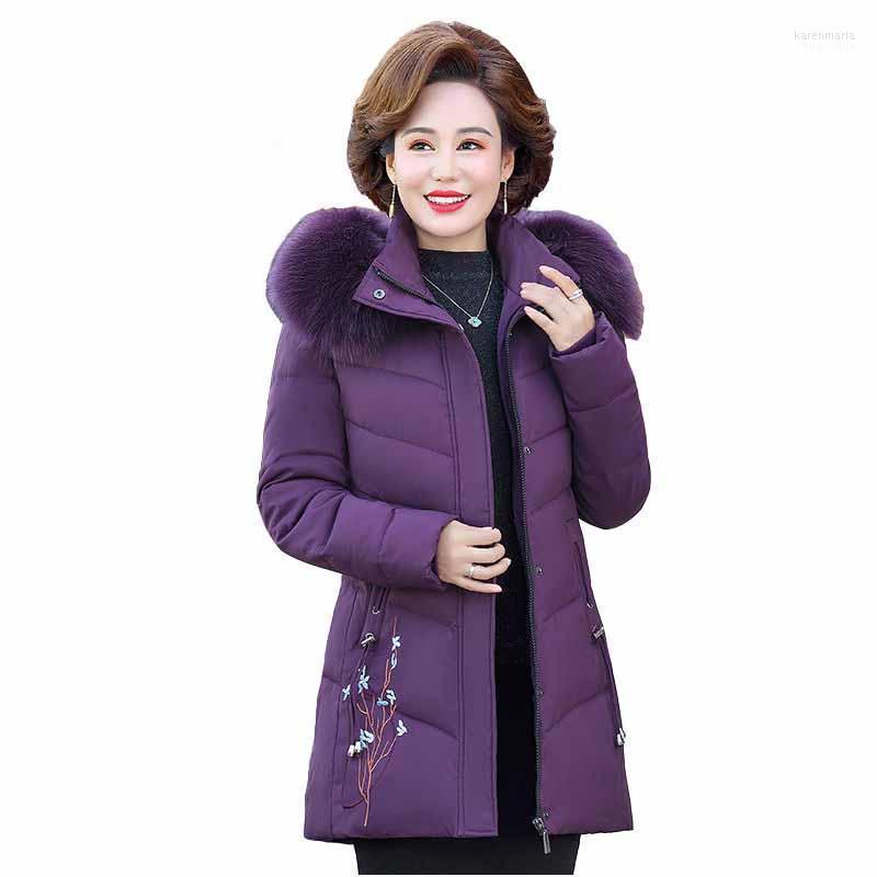 Women's Down & Parkas Winter Parka Middle-aged Women 2022 Wadded Padded Jacket Plus Size Mother Thicken Fur-collar Hooded Embroidery Outwear, Red 
Women's Down & Parkas Winter Parka Middle-aged Women 2022 Wadded Padded Jacket Plus Size Mother Thicken Fur-collar Hooded Embroidery Outwear, Red