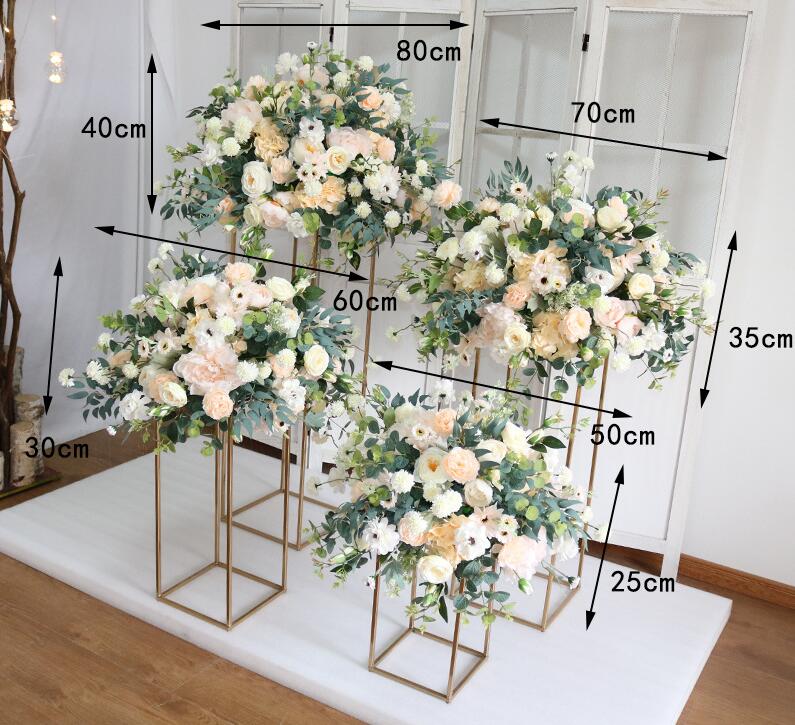 Simulation Large 70cm Artificial Flower Ball Wedding Table Centerpieces Stand Decor Table Flower Geometric Shelf Party Stage Display