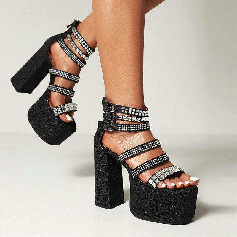 Sandals 2022 Summer Stylish Multi Strap Bandage Design Sexy Lady Heels Shoes Block High Open Toe Platform With Crystal, Black
Sandals 2022 Summer Stylish Multi Strap Bandage Design Sexy Lady Heels Shoes Block High Open Toe Platform With Crystal, Black