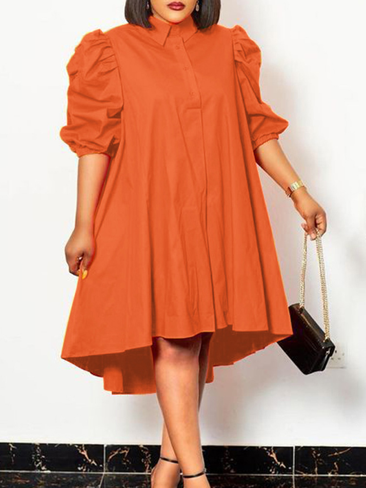 VONDA Women Knee Length Dress Casual Button Down 3 4 Sleeve Lapel Collar Shirt Dresses Irregular Hem Baggy Sundress 220721, 1-white
VONDA Women Knee Length Dress Casual Button Down 3 4 Sleeve Lapel Collar Shirt Dresses Irregular Hem Baggy Sundress 220721, 1-white