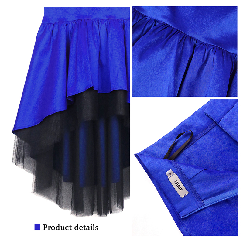 Women High Waist Party Ruffle Skirts Mermaid Mesh Patchwork Slim Fashion Elegant Classy Package Hip Female African Autumn Jupes 220317