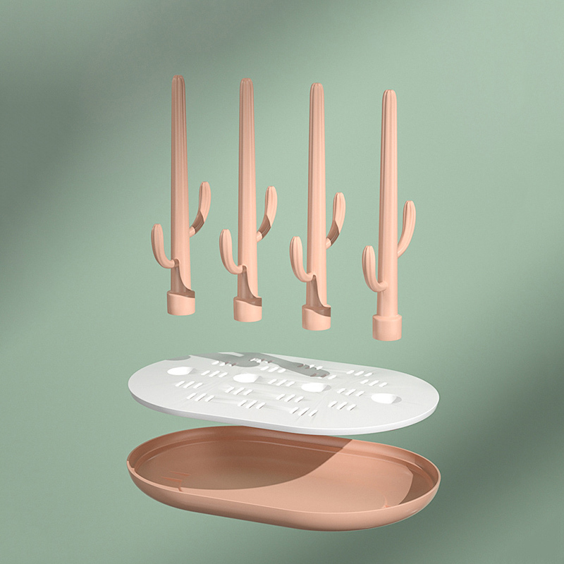 Cute Baby Bottle Drying Rack Solid Color Baby Feeding Bottle Drain Rack Baby Bottle Holder Feeding Stuff 220512