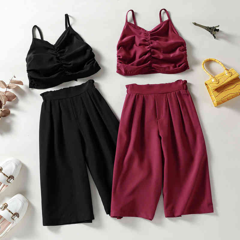Citgeett Summer Kids Girls Holiday Clothing Sets Solid Strap Sleeveless V Neck Vest Tops Wide Pipes Pants J220712
Citgeett Summer Kids Girls Holiday Clothing Sets Solid Strap Sleeveless V Neck Vest Tops Wide Pipes Pants J220712