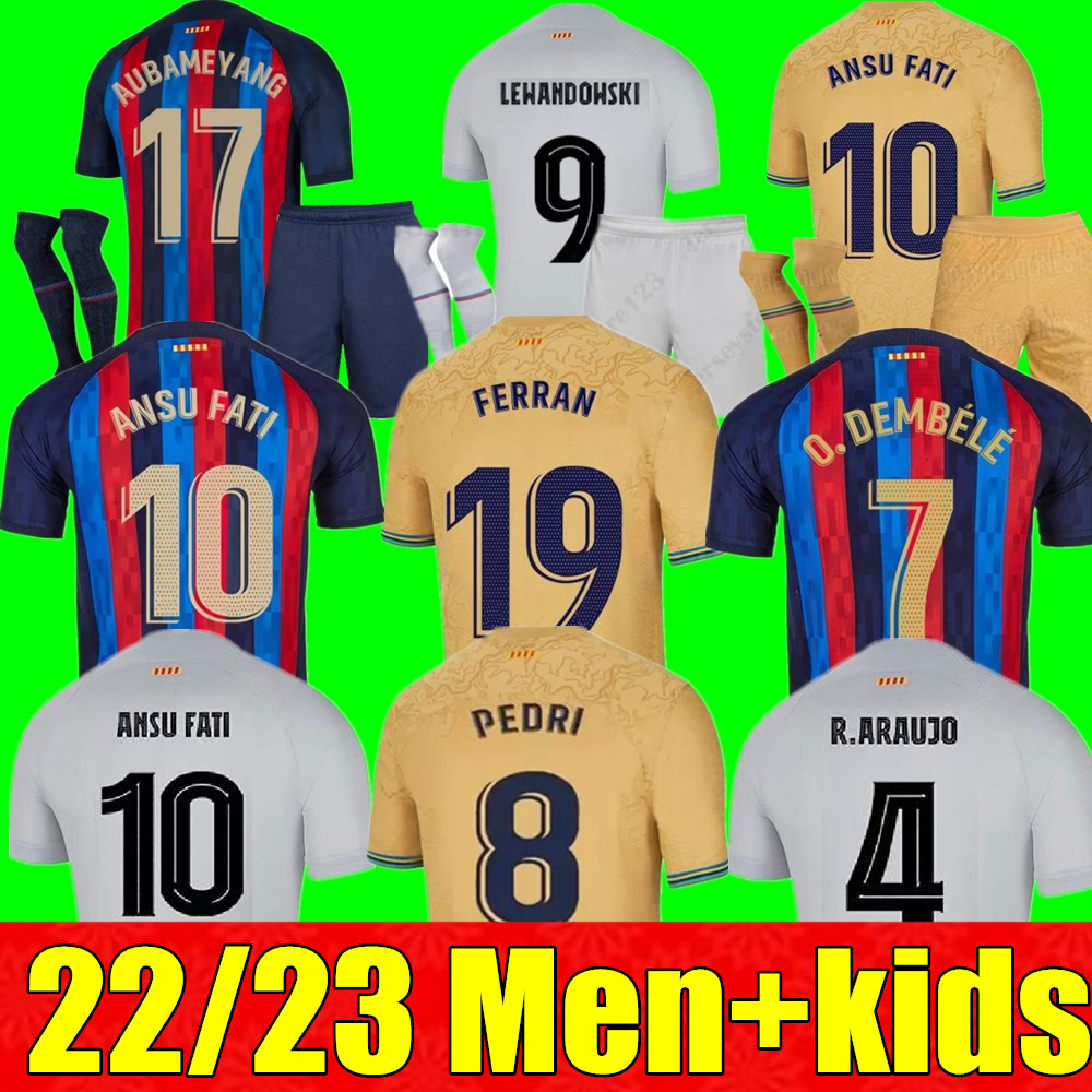 22 23 PEDRI LEWANDOWSKI soccer jersey GAVI camiseta de futbol FERRAN 2022 2023 FC ANSU FATI RAPHINHA barcelona DEST football shirt men barca kit kids equipments, 22/23 adult 3rd+champion patch
22 23 PEDRI LEWANDOWSKI soccer jersey GAVI camiseta de futbol FERRAN 2022 2023 FC ANSU FATI RAPHINHA barcelona DEST football shirt men barca kit kids equipments, 22/23 adult 3rd+champion patch