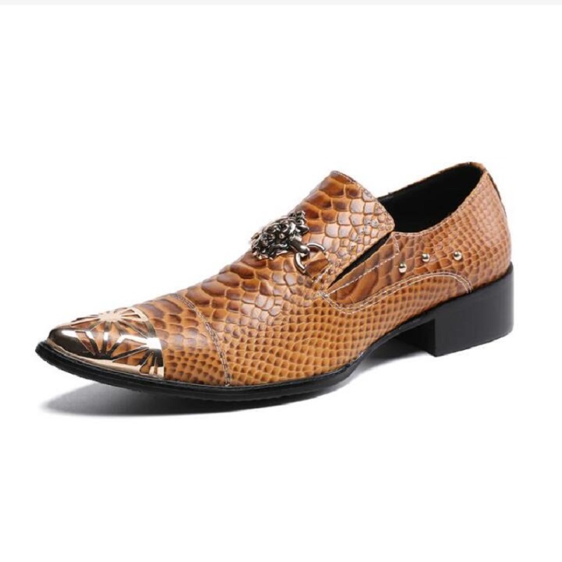 Luxury Style Gold Men's Business Prom Shoes Genuine Leather Mens Dress Wedding Shoes Pointed Toe Men Flats Loafers Da035
Luxury Style Gold Men's Business Prom Shoes Genuine Leather Mens Dress Wedding Shoes Pointed Toe Men Flats Loafers Da035