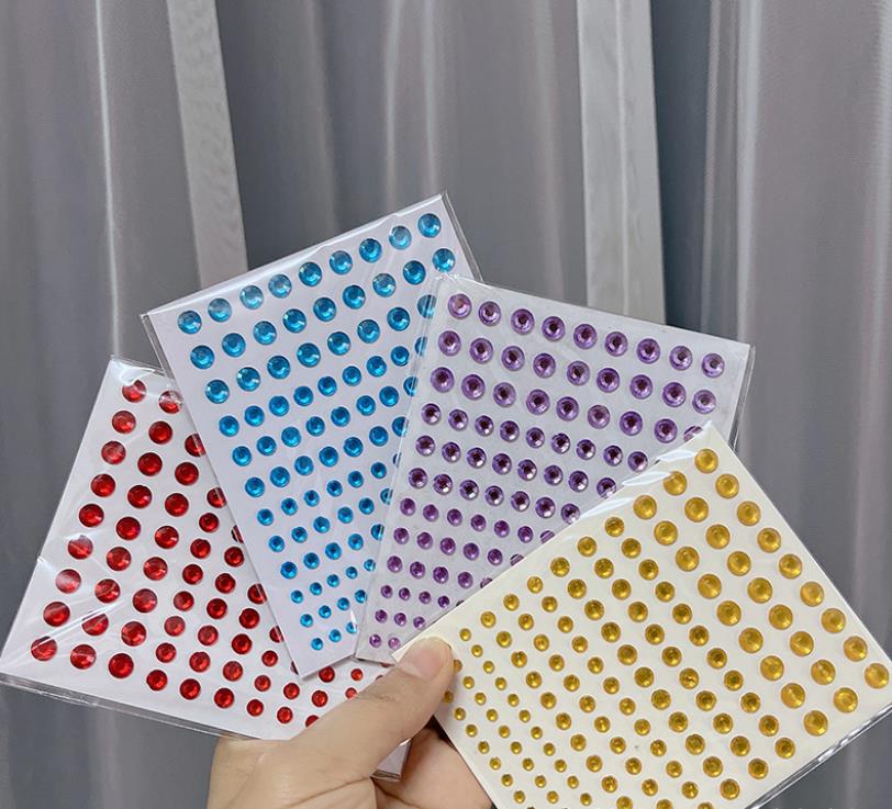 Beauty Fashion Face Eye Sticker Body Gem Jewel Rhinestone Pearl Self Adhesive Crystal Makeup Diamond Pretend Play Dress-up Props Festival Party Nail A