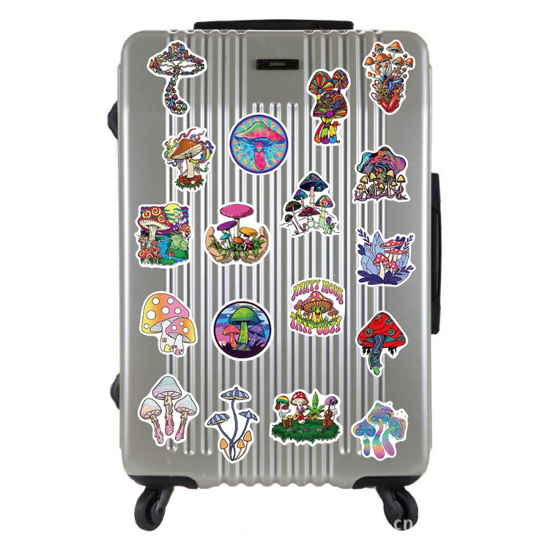 50Pcs/Lot Psychedelic Aesthetics Mushroom Stickers Decal Car Guitar Motorcycle Luggage Suitcase Cartoon Graffiti Sticker