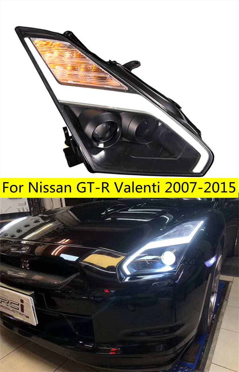 All LED Head Lamp For Nissan GT-R Valenti LED Headlight 2009-17 GTR DRL Turn Signal High Beam Angel Eye Projector Lens