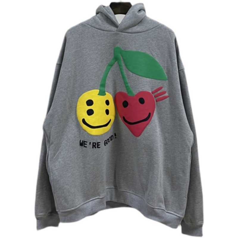 Men' Hoodies European and American cherry smiling face foam printing Pullover for men and women' clothes and hats we' re good hoodies, Gray
Men' Hoodies European and American cherry smiling face foam printing Pullover for men and women' clothes and hats we' re good hoodies, Gray