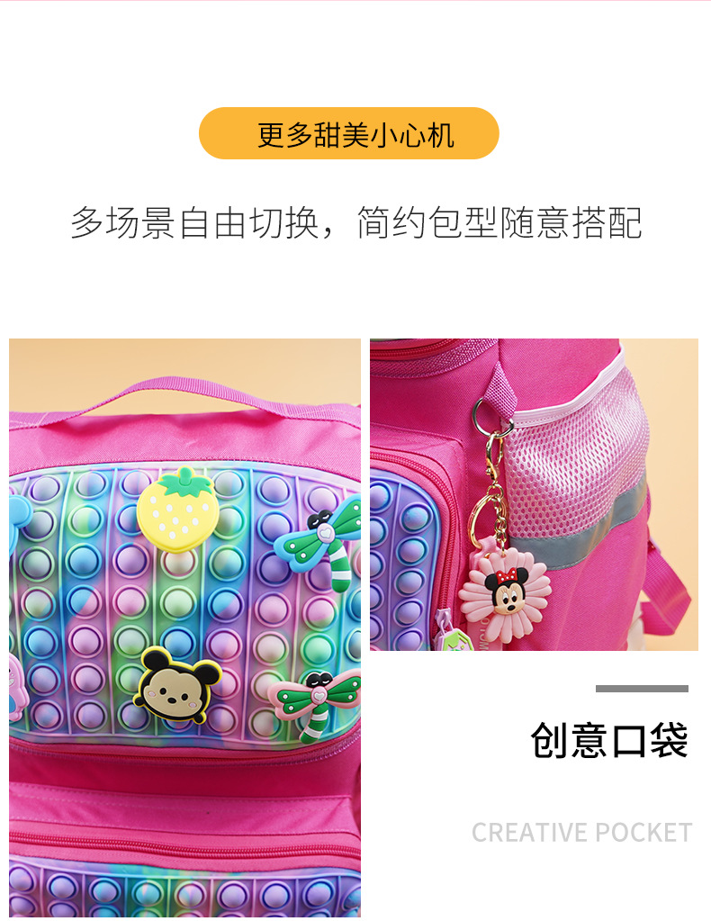 Mochila Escolar Girls Backpack School Bags Silicone Children's Storage Bag Bubble Pinch Rodent Pioneer Decompression Boy Girl Schoolbag 003