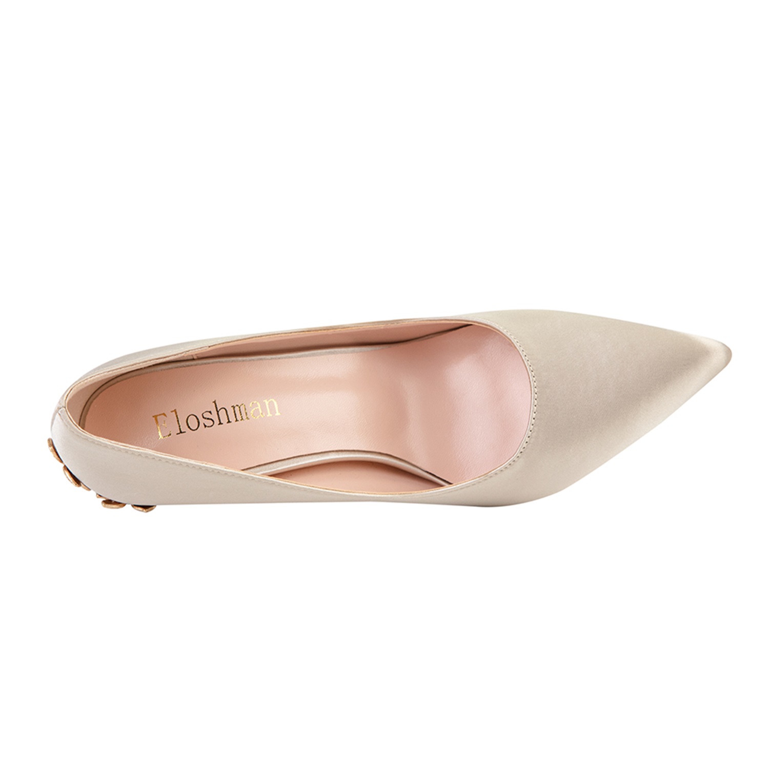 Sexy Designer Rose Gold Wedding Shoes for Women Fashion Metal Flowers Pointed Rhinestones Crystal Thin high Pumps Heels For Bride