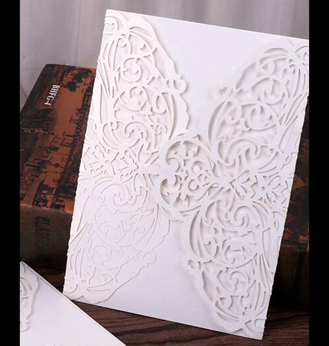 Black invitation laser cut Easter Halloween prom party invitation folded hollow, Customize
Black invitation laser cut Easter Halloween prom party invitation folded hollow, Customize