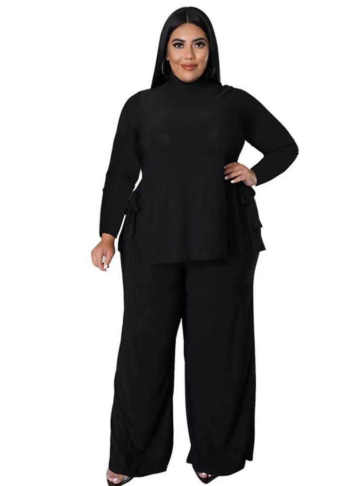 Women's Plus Size Tracksuits Women Sets Clothes Side Lace Up Tops And Wide Leg Pant Suits Autumn Solid Loose Casual Oversize Outfits, Black
Women's Plus Size Tracksuits Women Sets Clothes Side Lace Up Tops And Wide Leg Pant Suits Autumn Solid Loose Casual Oversize Outfits, Black