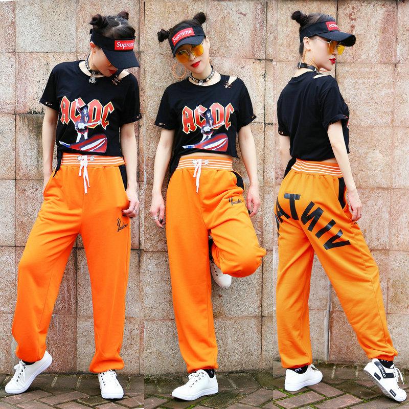 Stage Wear Hip Hop Dance Costume Adults Fashion Hole Short Sleeve Orange Pants Cheerleader Street Dancing Clothing Rave DT991Stage, Tops
Stage Wear Hip Hop Dance Costume Adults Fashion Hole Short Sleeve Orange Pants Cheerleader Street Dancing Clothing Rave DT991Stage, Tops